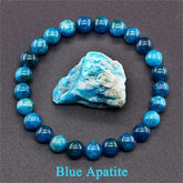 Healing Gemstone Bracelet - 6mm Natural Brazilian blue stone - Handcrafted Crystal Jewelry by Proyoo