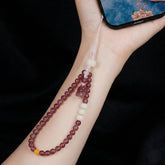 Phone Charm for Romance & Heart Opening, Natural Strawberry Quartz Beaded Phone Strap