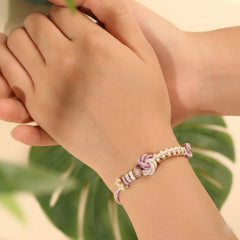 The "Soul Sisters" Mandala Bracelet Set, Matching Friendship Bracelets in Purple & Blue - Handcrafted Crystal Jewelry by Proyoo