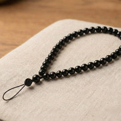 Natural Crystal Phone Charm | 5-Element Healing Phone Strap for Good Vibes (Agate, Jade, Obsidian)