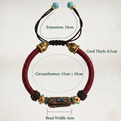 The "Nomad Spirit" Boho Braided Bracelet, Unisex Adjustable Vintage Cloisonné Rope - lifestyle product photo - Proyoo Handmade