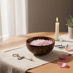 Crystal Cleansing Bowl - 400g Raw Gems with Eco Coconut Smudge Bowl - Handcrafted Crystal Jewelry by Proyoo