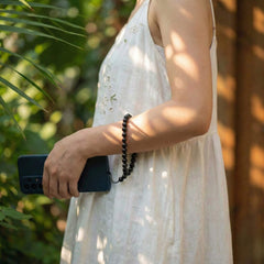 Natural Crystal Phone Charm | 5-Element Healing Phone Strap for Good Vibes (Agate, Jade, Obsidian)