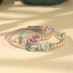 The "Soul Sisters" Mandala Bracelet Set, Matching Friendship Bracelets in Purple & Blue - product showcase - handcrafted artisan jewelry Proyoo