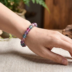 Rainbow Fluorite Gemstone Bracelet – Stress Relief & Energy Protection