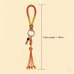 Braided Paracord Lanyard | Artisan Hand-Knotted Gradient Rope Keychain with Tassel