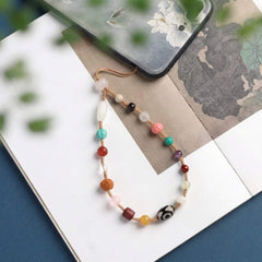 The "18 Blessings" Phone Strap | Tibetan Dzi & Mixed Jade Protection Phone Lanyard