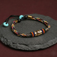 The "Infinite Peace" Bracelet for Women, Artisan-Woven Jewelry with Lucky Golden Charm - Handcrafted Crystal Jewelry by Proyoo
