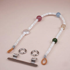 Five Elements Crystal Phone Chain | Pearl, Aquamarine, Rose Quartz & Jasper Beaded Strap