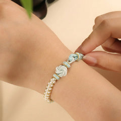 The "Soul Sisters" Mandala Bracelet Set, Matching Friendship Bracelets in Purple & Blue - detail close-up view - Proyoo Handmade