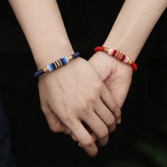 Tibetan Vajra Knot Bracelet for Women Men, 16-Strand Heavy Braid with Steel Clasp (Protection Amulet)