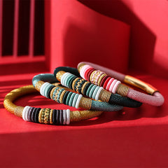 Tibetan Vajra Knot Bracelet for Women Men, 16-Strand Heavy Braid with Steel Clasp (Protection Amulet)