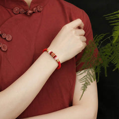 Tibetan Vajra Knot Bracelet for Women Men, 16-Strand Heavy Braid with Steel Clasp (Protection Amulet)