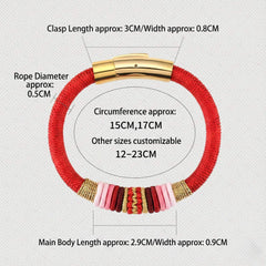 Tibetan Vajra Knot Bracelet for Women Men, 16-Strand Heavy Braid with Steel Clasp (Protection Amulet)