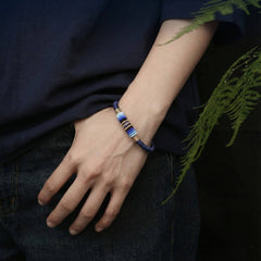 Tibetan Vajra Knot Bracelet for Women Men, 16-Strand Heavy Braid with Steel Clasp (Protection Amulet)