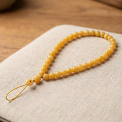 Natural Crystal Phone Charm | 5-Element Healing Phone Strap for Good Vibes (Agate, Jade, Obsidian)