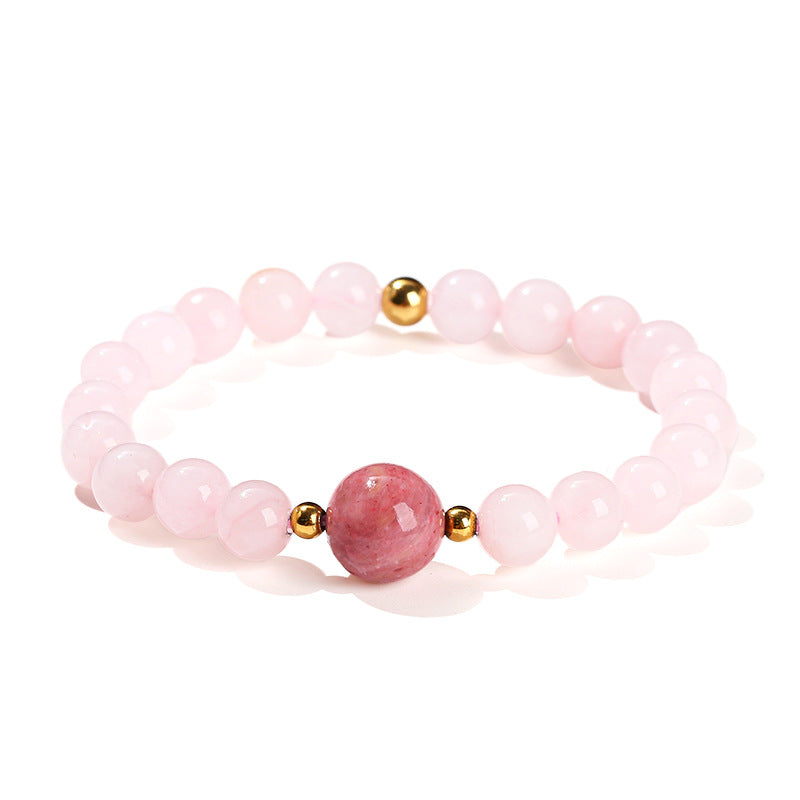 Healing Gemstone Bracelet-Natural Rose Quartz & Rhodochrosite