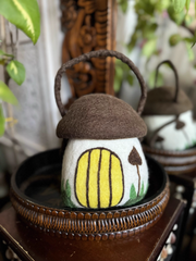 Handmade Wool Felt Crossbody Bag – Mini Felt Purse with Mushroom, Night Sky & Meadow Designs (10–14cm)