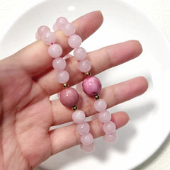 Healing Gemstone Bracelet-Natural Rose Quartz & Rhodochrosite