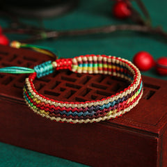 Artisan Wide-Braid Rope Bracelet: Colorful Adjustable Wristband (Boho Style)