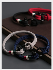 Men's Minimalist Bracelet | Hand-Woven Rope | Durable Stainless Steel Clasp Wristband