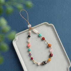 The "18 Blessings" Phone Strap | Tibetan Dzi & Mixed Jade Protection Phone Lanyard