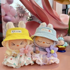 17cm Labubu Outfit Collection – Tulle Dresses, Hair Clips & Fisherman Hats