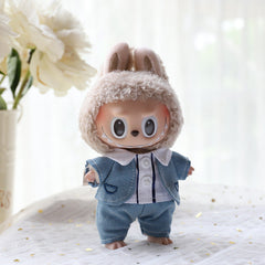 17cm Labubu Couple Outfit Set – Fairy Tulle Dress, Matching Casual Suit & Accessories