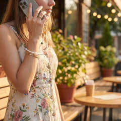 Five Elements Crystal Phone Chain | Pearl, Aquamarine, Rose Quartz & Jasper Beaded Strap