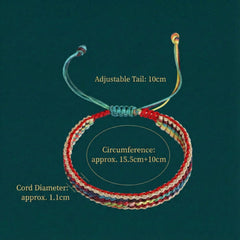 Artisan Wide-Braid Rope Bracelet: Colorful Adjustable Wristband (Boho Style)