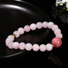 Healing Gemstone Bracelet-Natural Rose Quartz & Rhodochrosite